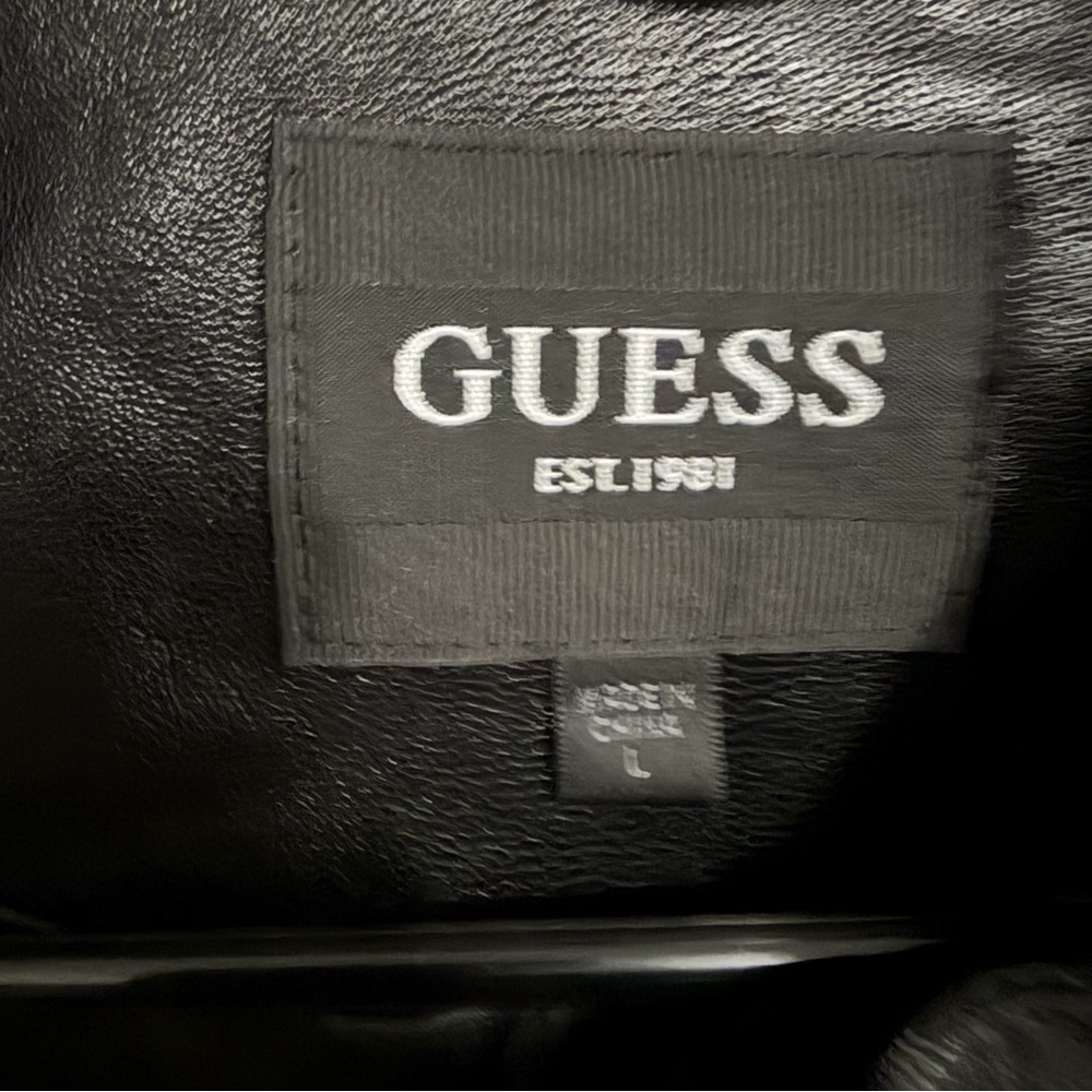 Guess Women's Sleek Black Leather Style Jacket Women’s Large - Picture 3 of 10